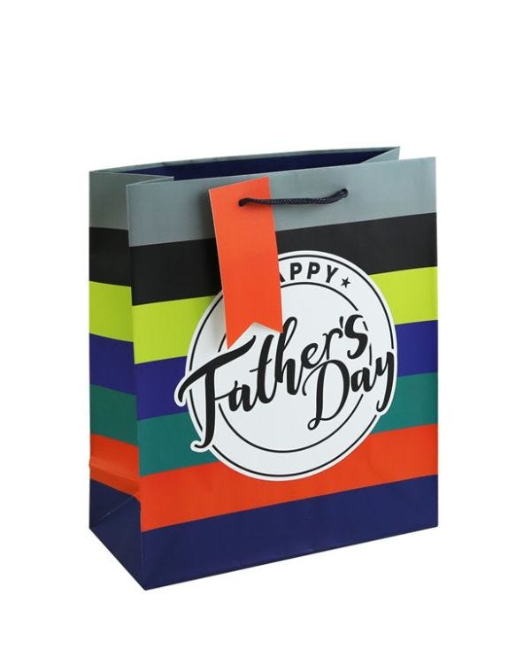 Father&#039;s Day Stripes Medium Gift Bag