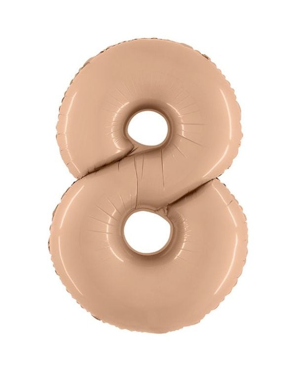 Number 8 Satin Nude Foil Balloon - 40&quot;