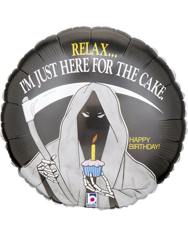 Grim Reaper Happy Birthday Foil Balloon - 18&quot;