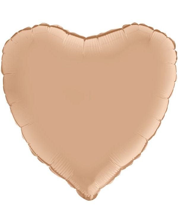 Satin Nude Heart Foil Balloon - 18&quot;