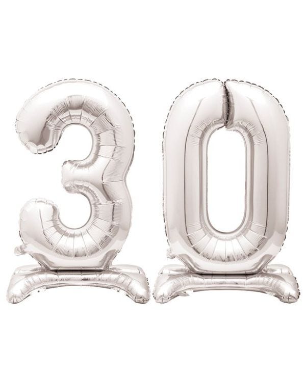 Silver 30 Standing Balloon Kit - 30&quot; Foil