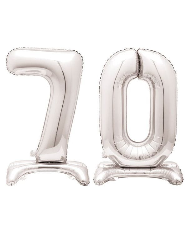 Silver 70 Standing Balloon Kit - 30&quot; Foil