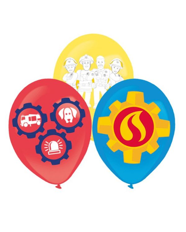 Fireman Sam Latex Balloons - 11&quot; (6pk)