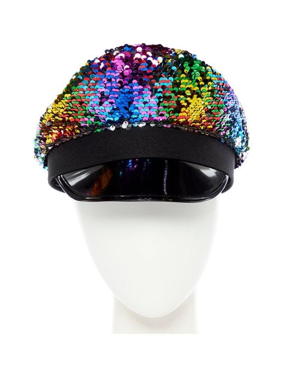 Rainbow Sequin Peak Hat