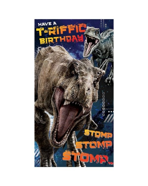 Jurassic World Birthday Card