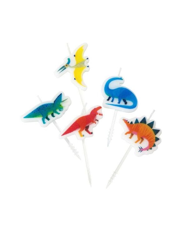 Little Party Dino Birthday Candles (5pk)