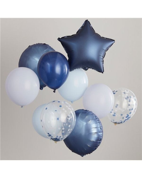 Mix It Up Blue Latex Balloon Bundle (10pk)