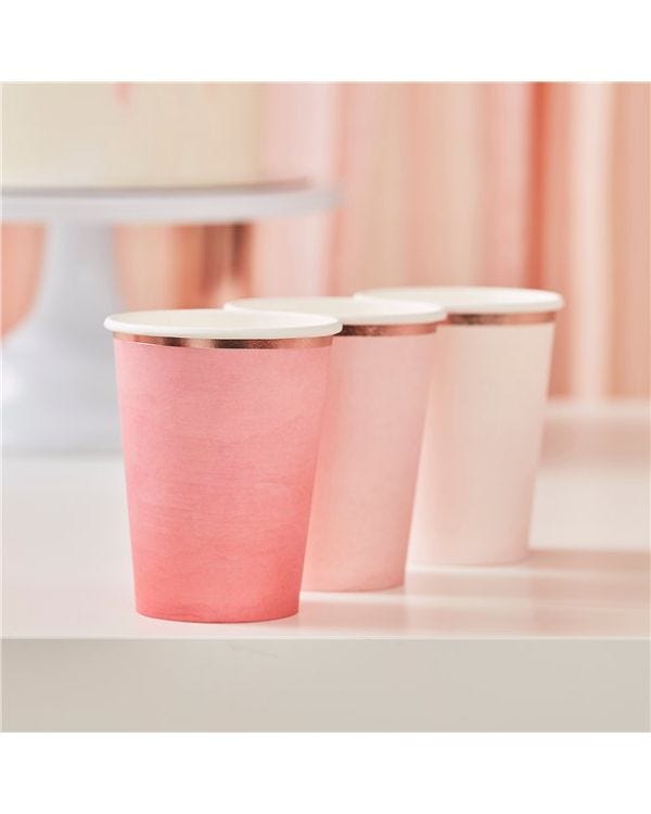 Mix It Up Pink Ombre Paper Cups - 255ml (8pk)