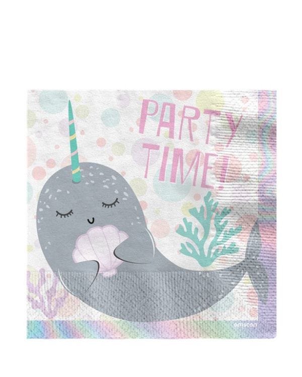 Narwhal Party Paper Napkins - 33cm (16pk)