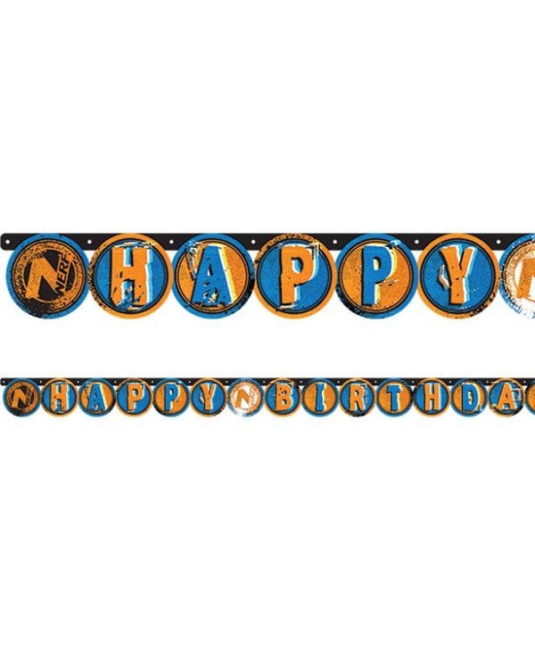 Nerf &#039;Happy Birthday&#039; Paper Banner - 2.18m