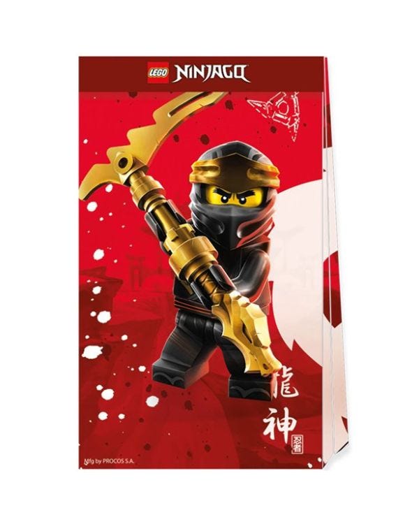 Lego Ninjago Paper Party Bags (4pk)