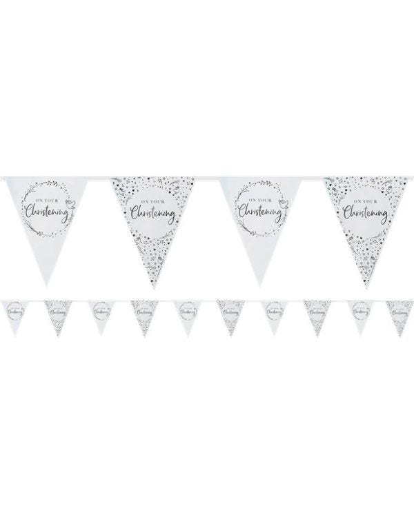 On Your Christening Blue Paper Bunting - 3.7m
