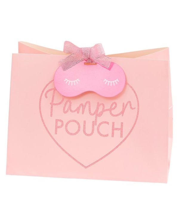 Pamper Pouch Pink Glitter Bags - 20cm x 15cm (5pk)
