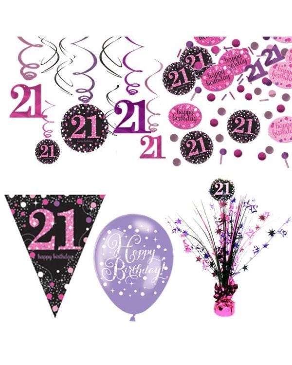 21st Pink Celebration Decorating Kit - Deluxe