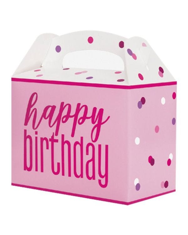 Pink &#039;Happy Birthday&#039; Party Box (6pk)