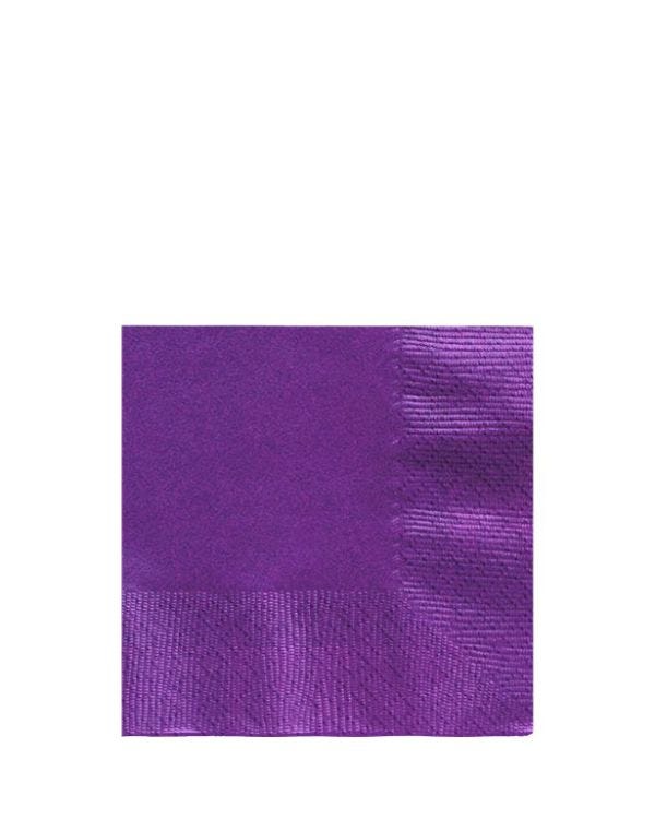 Purple Paper Beverage Napkins - 25cm (20pk)