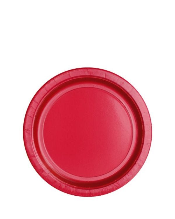 Red Paper Dessert Plates - 17cm (8pk)