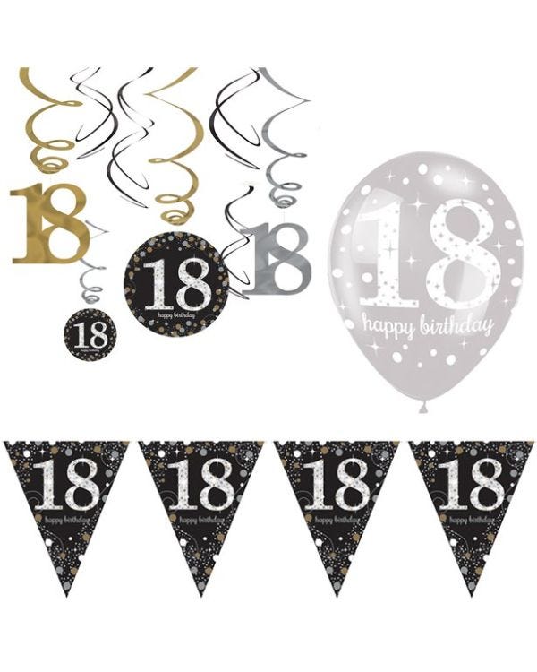 Sparkling Celebration 18th Decoration Kit - Value