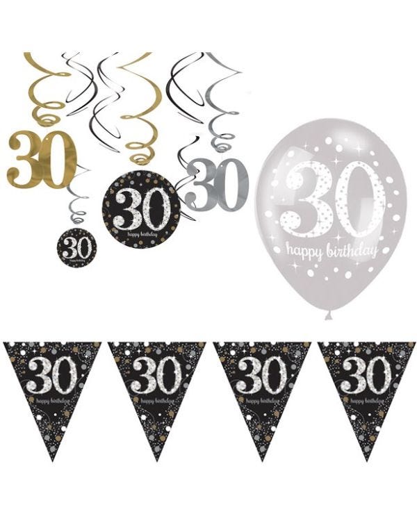Sparkling Celebration 30th Decoration Kit - Value