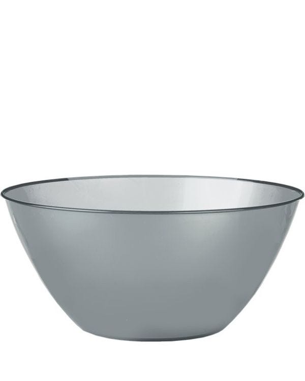 Silver Plastic Serving Bowl - 4.7L