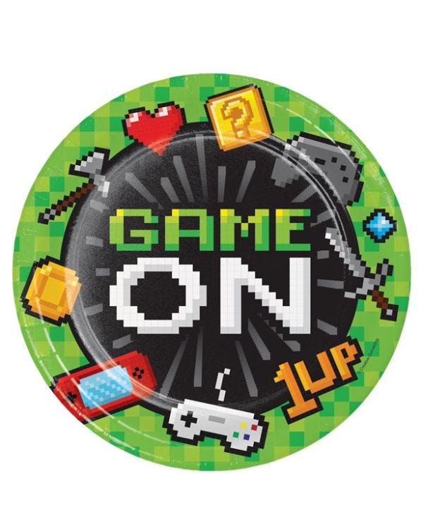 Game On Paper Plates - 22cm (8pk)