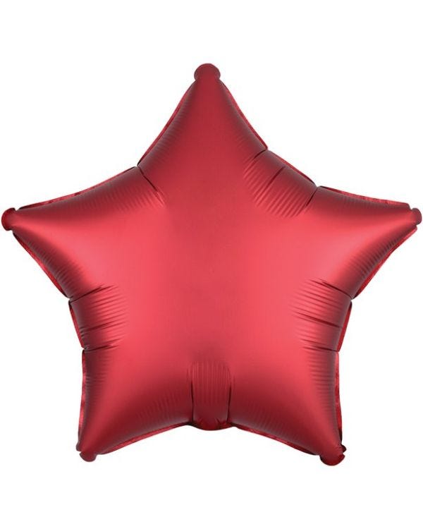 Sangria Red Satin Luxe Star Balloon - 18&quot; Foil