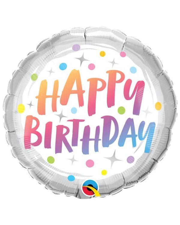 Rainbow Dots Birthday Balloon - 18&quot; Foil