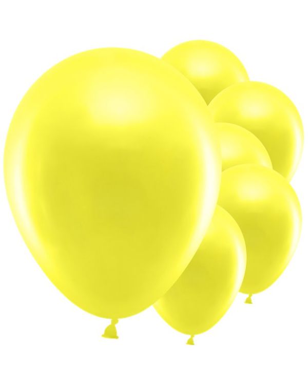 Yellow Metallic Balloons - 12&quot; Latex (10pk)