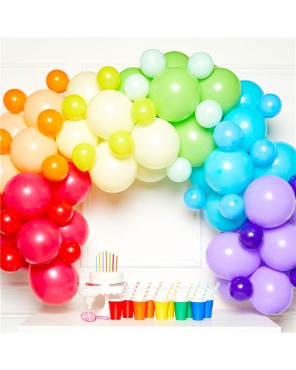 Rainbow Latex Balloon Arch Garland - 78 Balloons