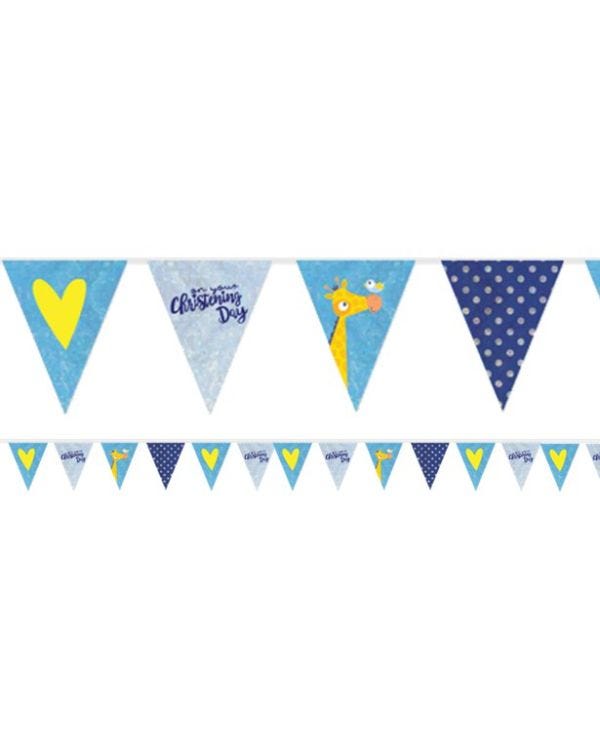 Christening Day Blue Holographic Foil Bunting - 4m