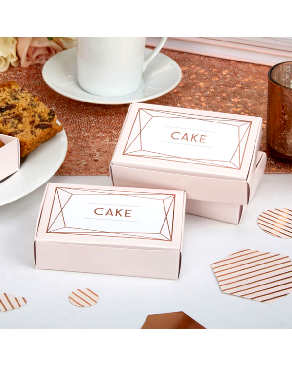 Geo Blush Wedding Cake Boxes (10pk)