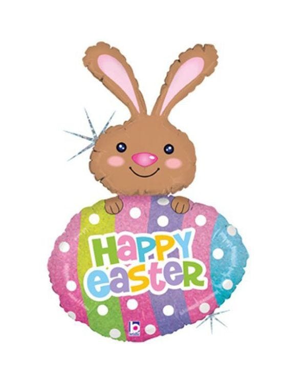 Easter Egg &amp; Bunny Supershape Balloon - 42&quot; Foil