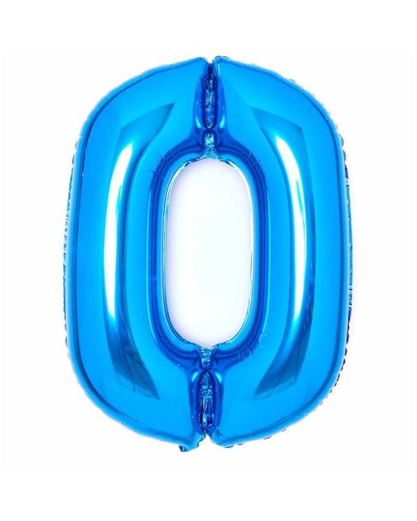 Number 0 Blue Foil Balloon - 34&quot;