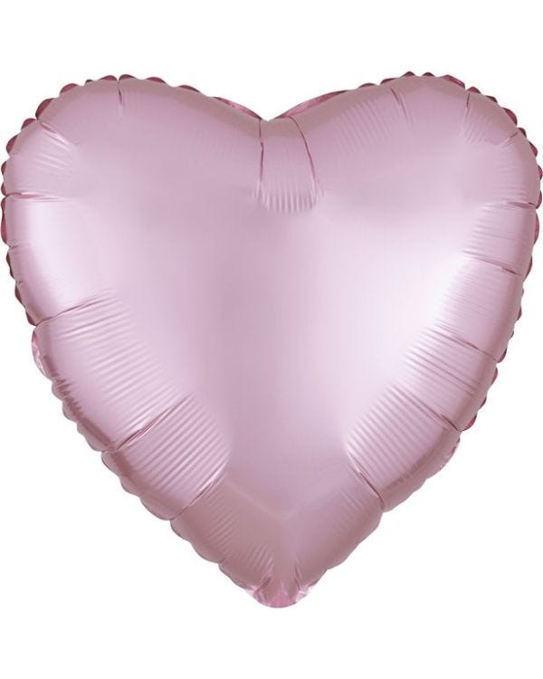 Pastel Pink Satin Luxe Heart Balloon - 18&quot; Foil