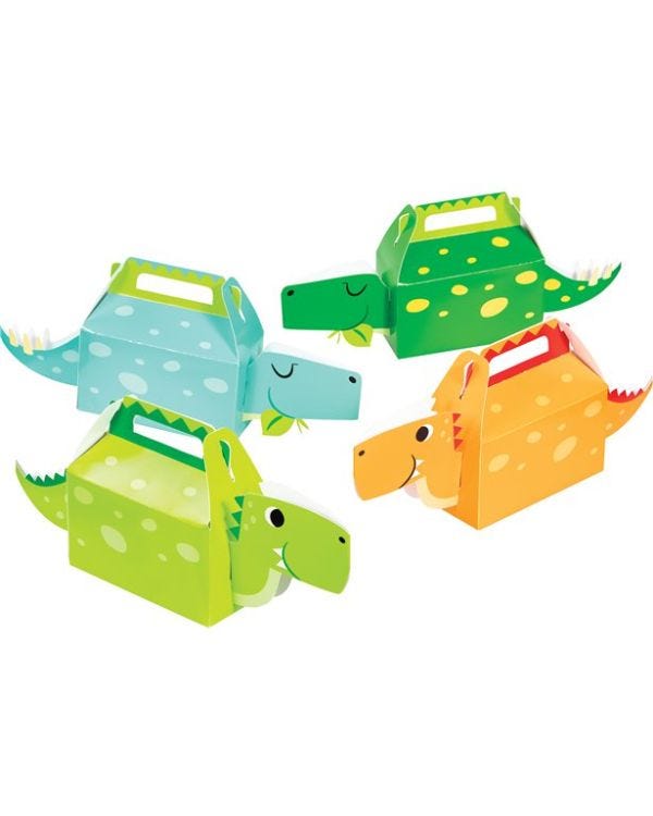 3D Dino Boy Party Boxes (4pk)
