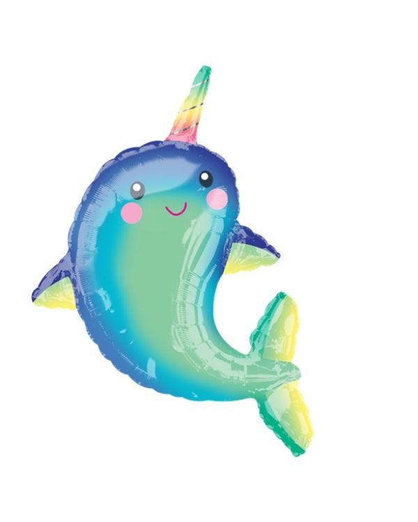 Narwhal SuperShape Balloon - 39&quot; Foil