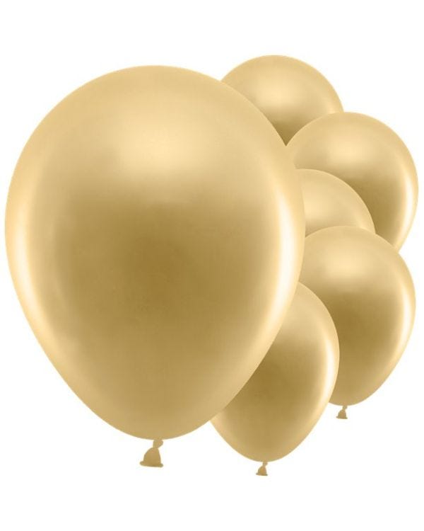 Gold Metallic Balloons - 12&quot; Latex (10pk)
