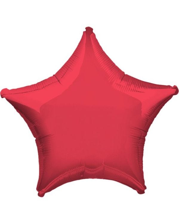 Metallic Red Star Balloon - 19&#039;&#039; Foil - Unpackaged