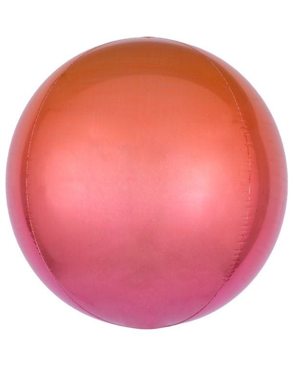 Ombre Red &amp; Orange Orbz Balloon - 16&quot; Foil