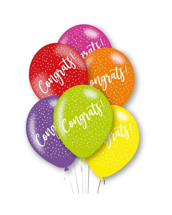 Congrats Latex Balloons - 11&quot; (6pk)