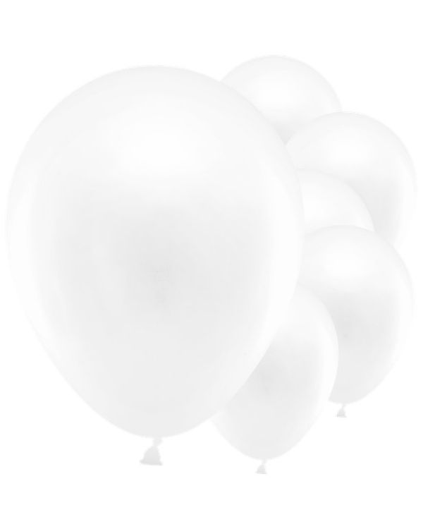 White Metallic Balloons - 12&quot; Latex (10pk)