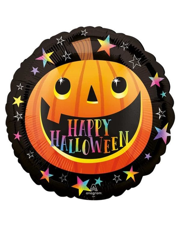 Smiley Pumpkin &#039;Happy Halloween&#039; Balloon - 18&quot; Foil