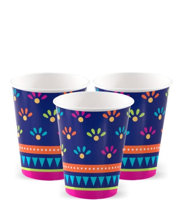Boho Fiesta Paper Cups - 256ml (8pk)