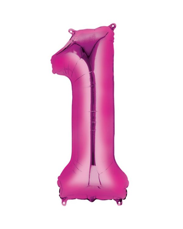Pink Number 1 Air Filled Balloon - 16&quot; Foil