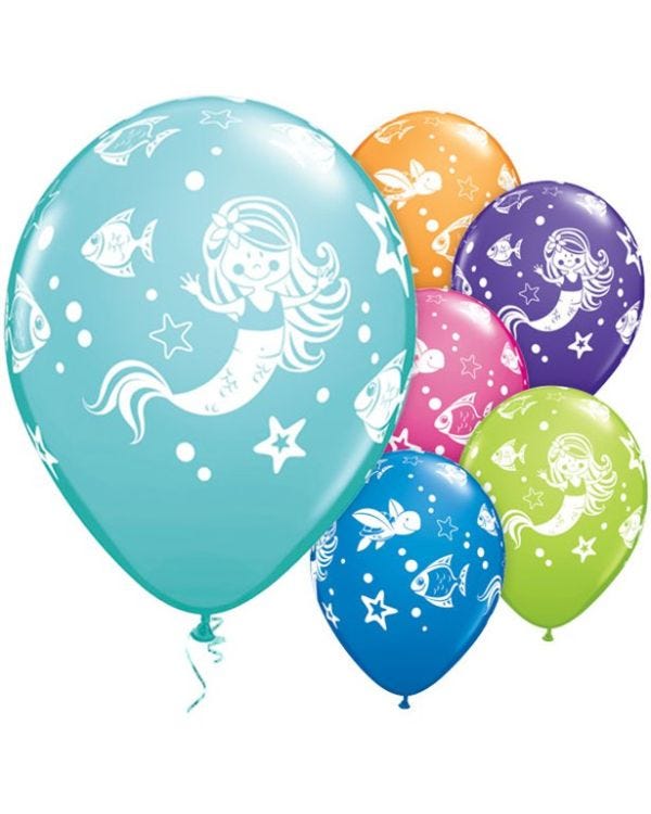 Mermaid Assorted Balloons - 11&#039;&#039; Latex (25pk)
