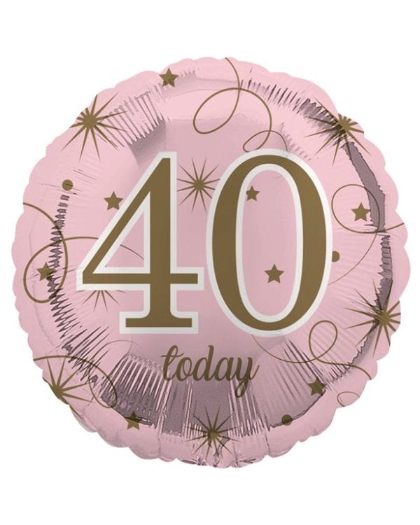 40th Pink Birthday Balloon - 18&quot; Foil