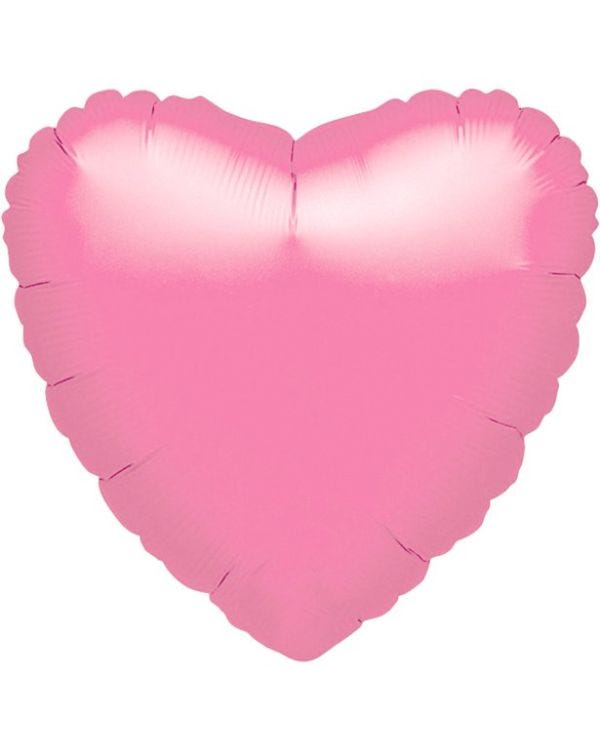Metallic Pink Heart Valentines Balloon - 18&#039;&#039; Foil - unpackaged