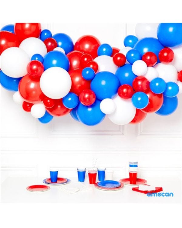 Red, White &amp; Blue DIY Balloon Garland Kit - 78 Balloons