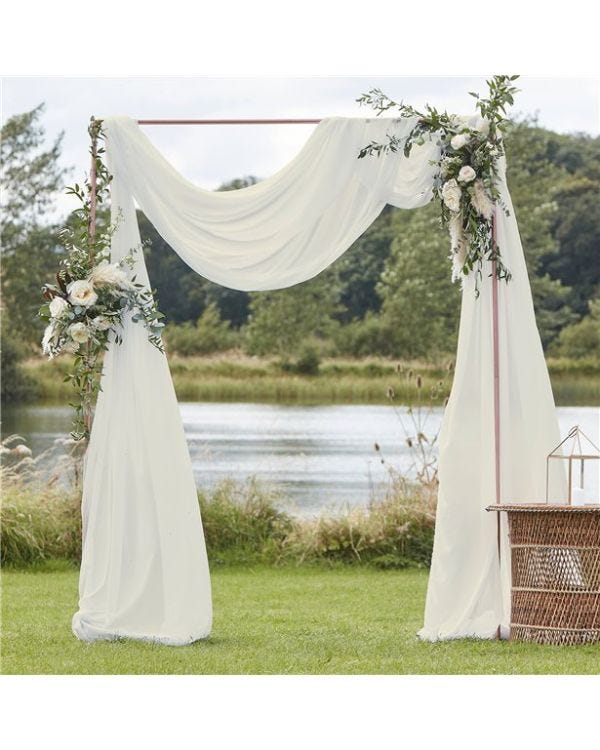 Ivory Draping Voile Backdrop - 6m x 2.5m