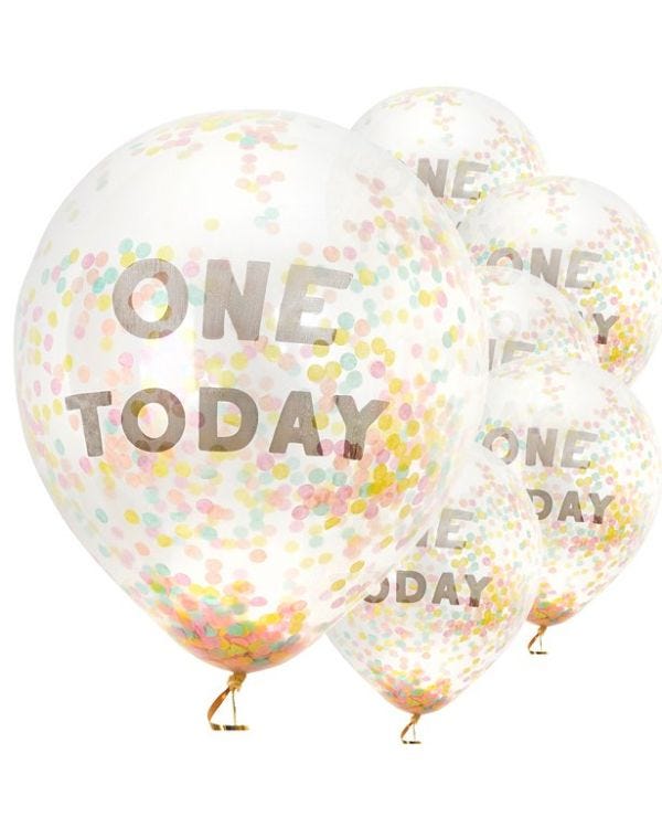 One Today Confetti Balloons - 12&quot; Latex (5pk)